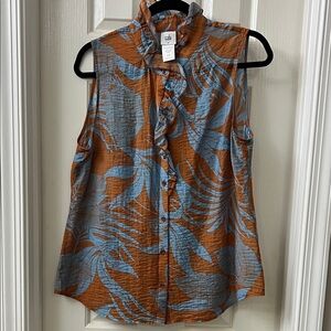 CAbi Women's Tropical Print Sleeveless Blouse